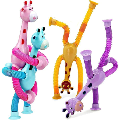 Girafas Fofas e Coloridas com Ventosa + Brinde Exclusivo - Kit com 4 GiraHappys